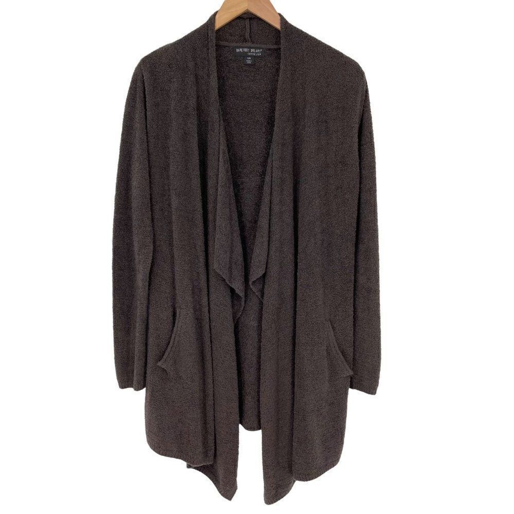 Barefoot Dreams‎ Cozy Chic Lite Island Wrap Cardigan Sweater Carbon Gray S/M - Picture 4 of 12